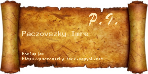 Paczovszky Imre névjegykártya