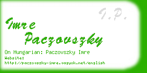 imre paczovszky business card